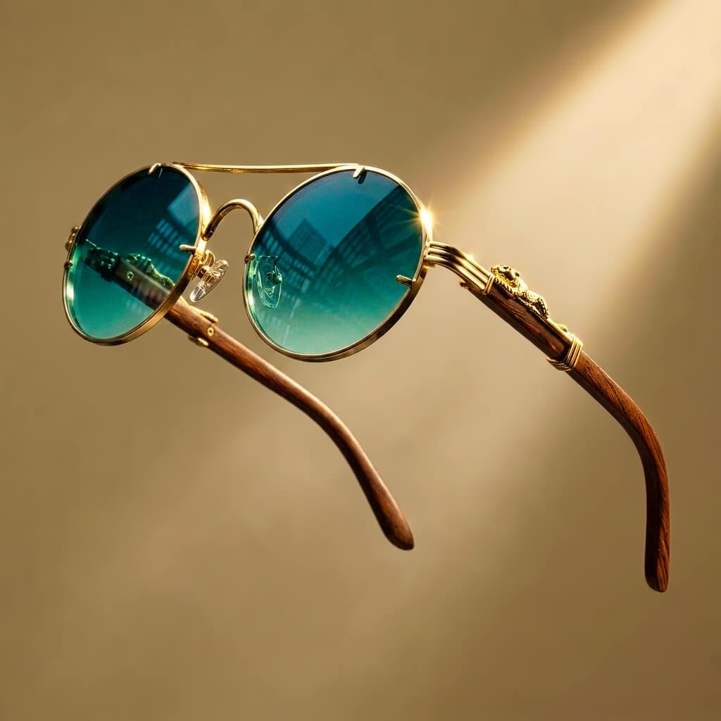 Jaguara Wooden Retro Shades - Emerald Green