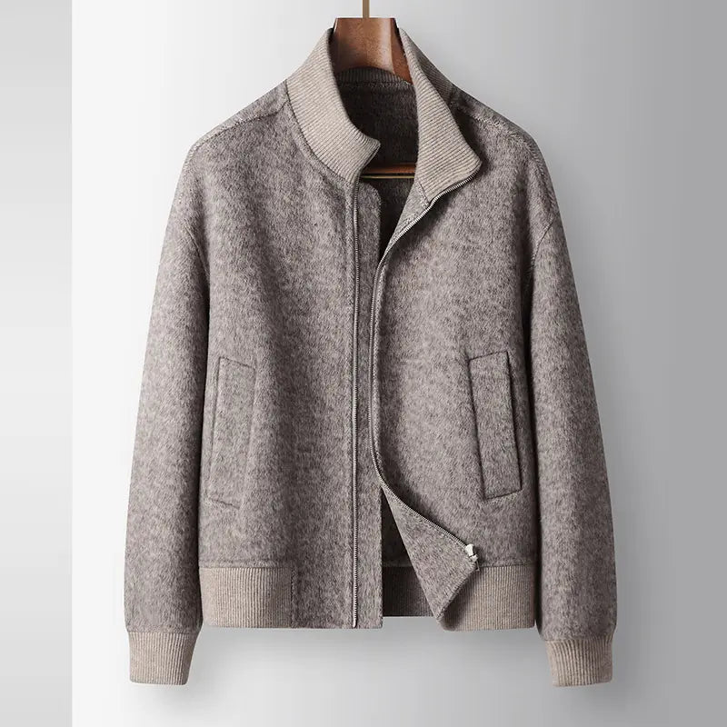Balmoral Wool-Blend Zip Jacket taupe detail