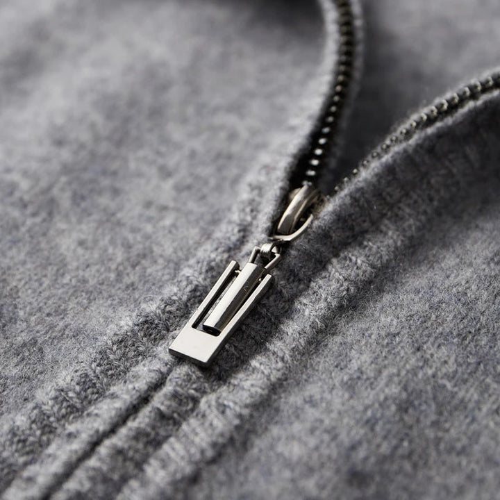 Kensington Cashmere Zip Jacket in Gray