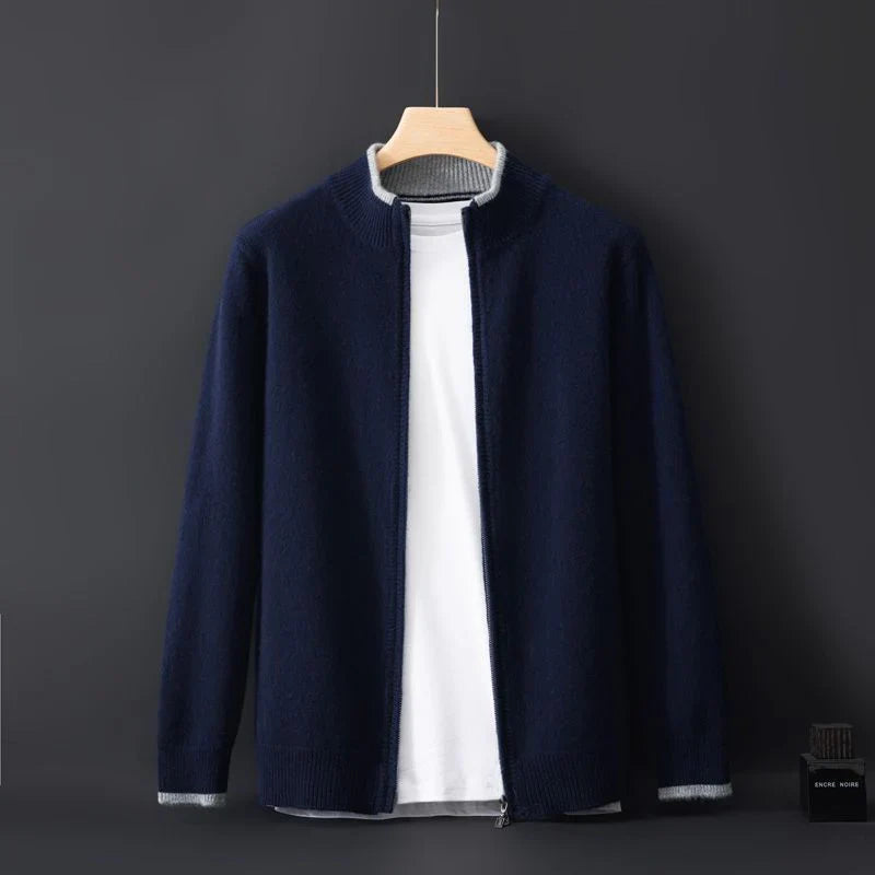 Kensington Cashmere Zip Jacket in Gray